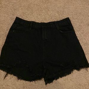 Black jean shorts